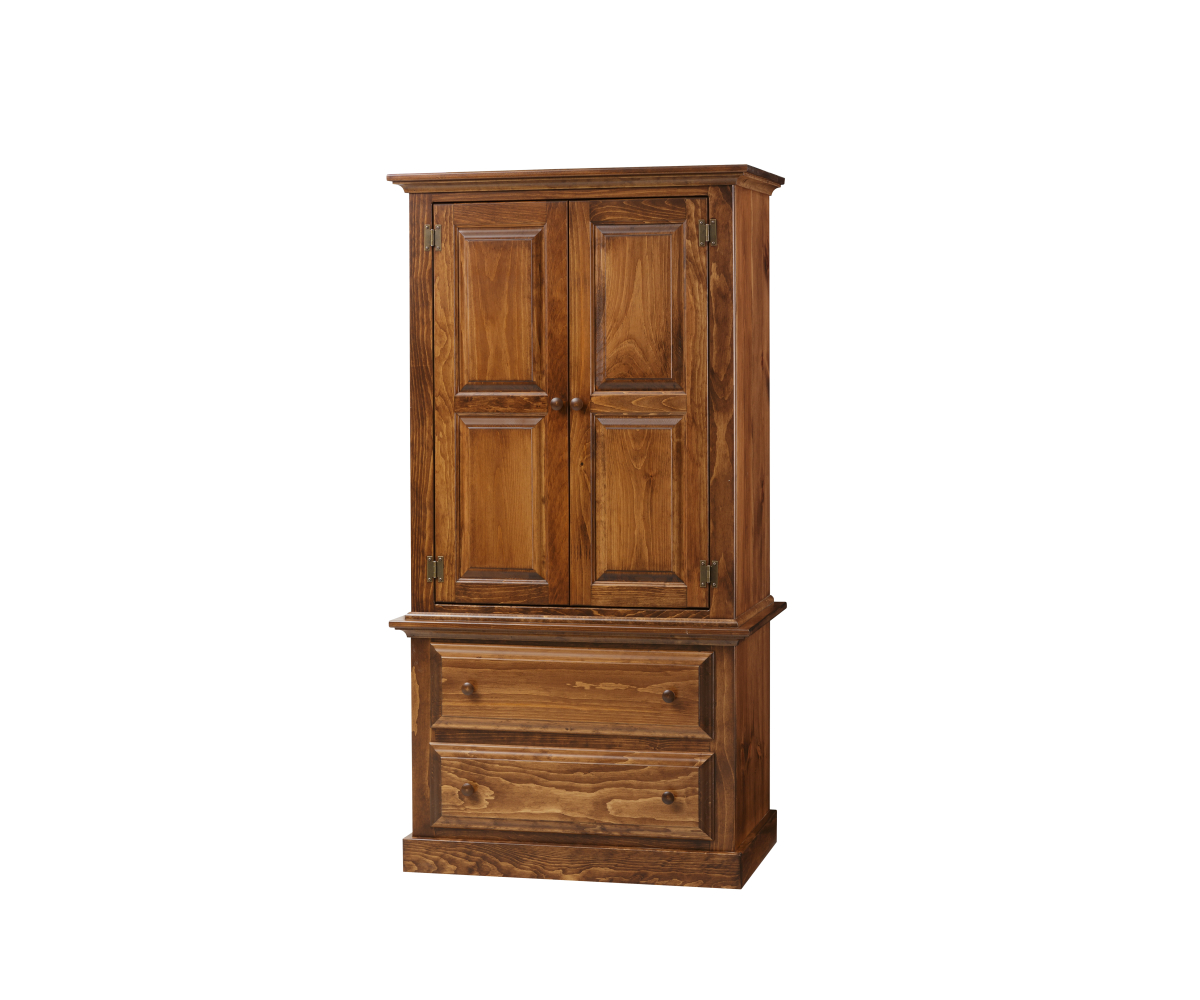 Rustic Bedroom Armoire on Chest w/ Adjustable Shelf Memory Lane Furniture