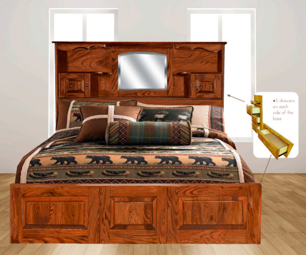 Arch Mirror Bed W/Drawers