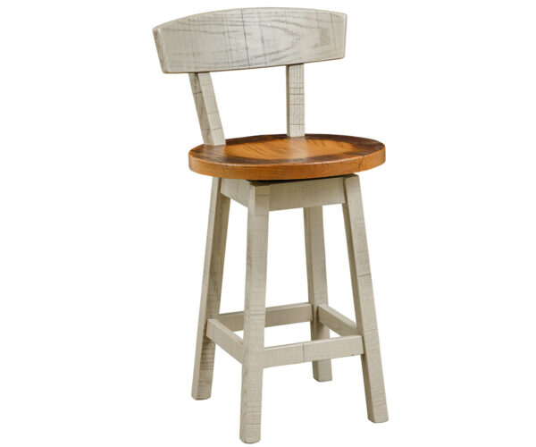Greenville Swivel Stool with Back - Round
