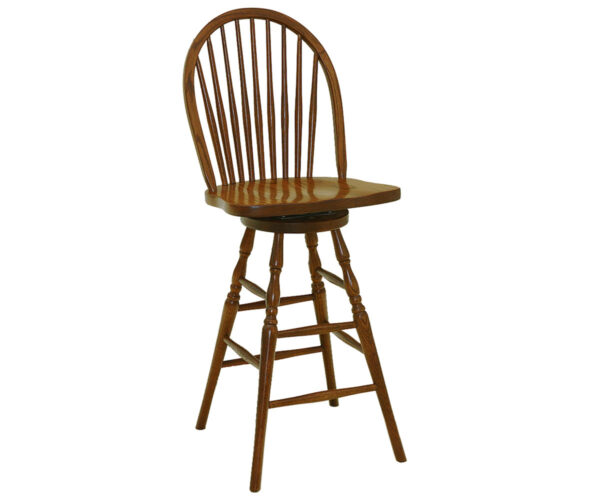 9 Spindle Bow Back Swivel Bar Stool