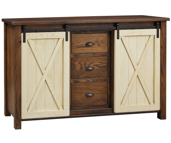 Lahoma Server With 3 Drawers and Sliding Barn Doors