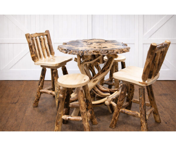 Buckeye Burl Pub Table w/ Juniper Base