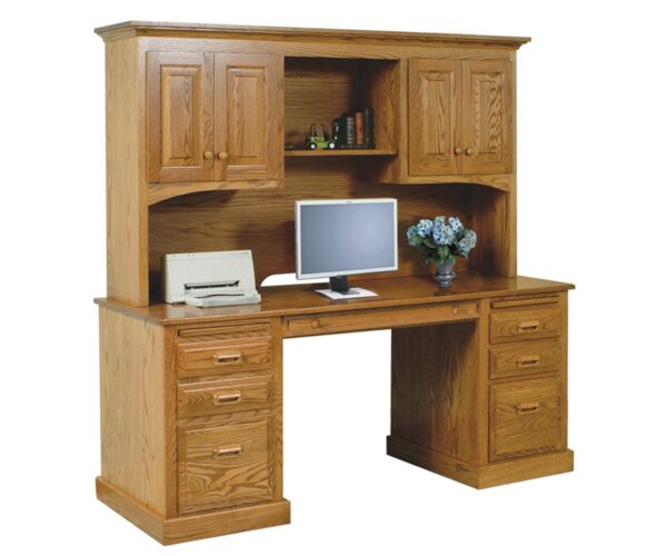 Traditional Double Pedestal Desk & Hutch