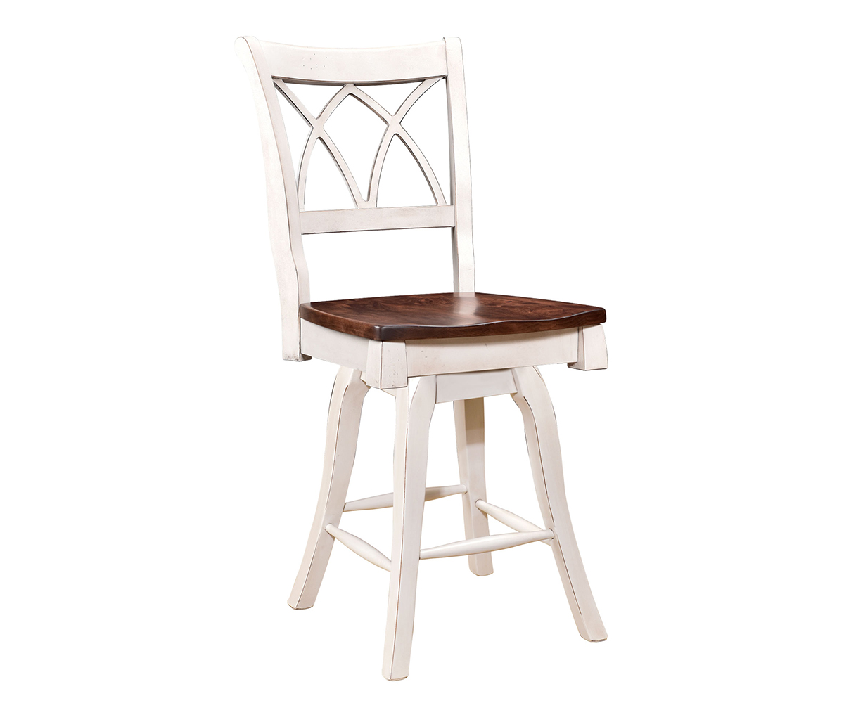 Double X Back 24" Swivel Barstool