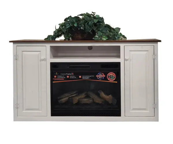 Entertainment TV Console with Fireplace