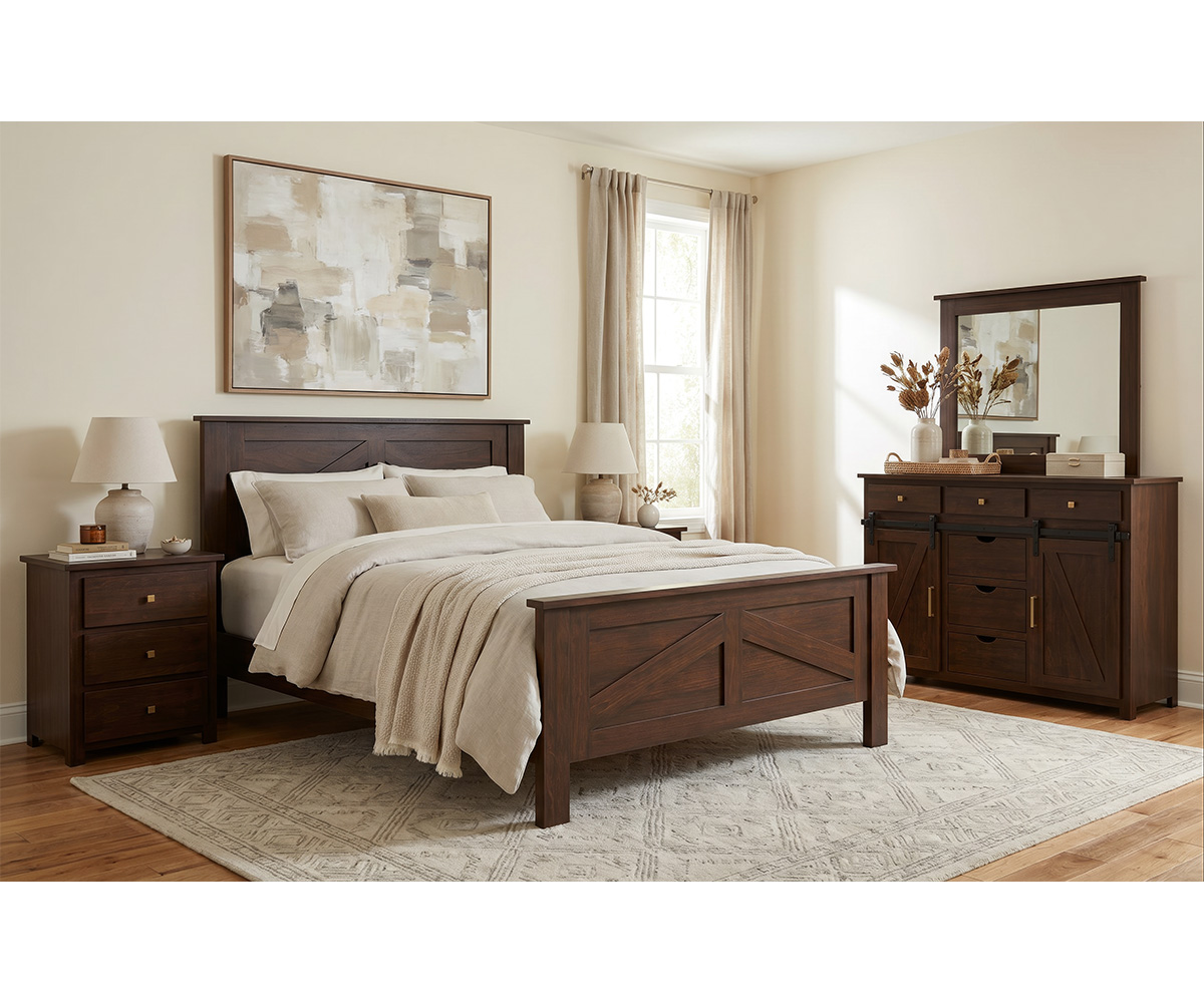 Barndoor 3 Drawer Nightstand with Door - Image 2